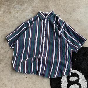 Vintage 90s Striped Button Up Shirt